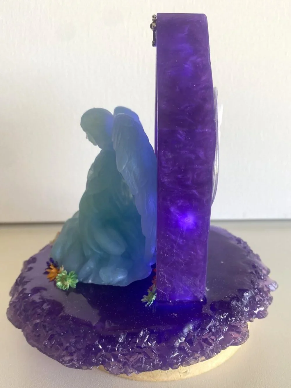 Blue Angel Dual LED Resin Night Light Christian Decor Guardian Angel Gift